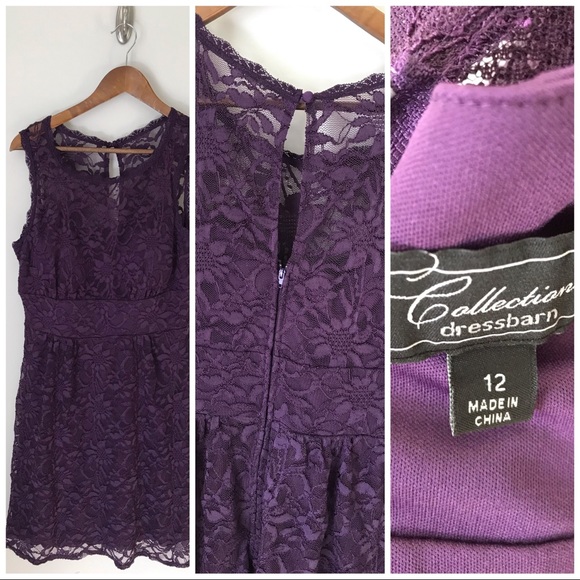Dress Barn Dresses & Skirts - Dressbarn collection purple lace dress Sz 12